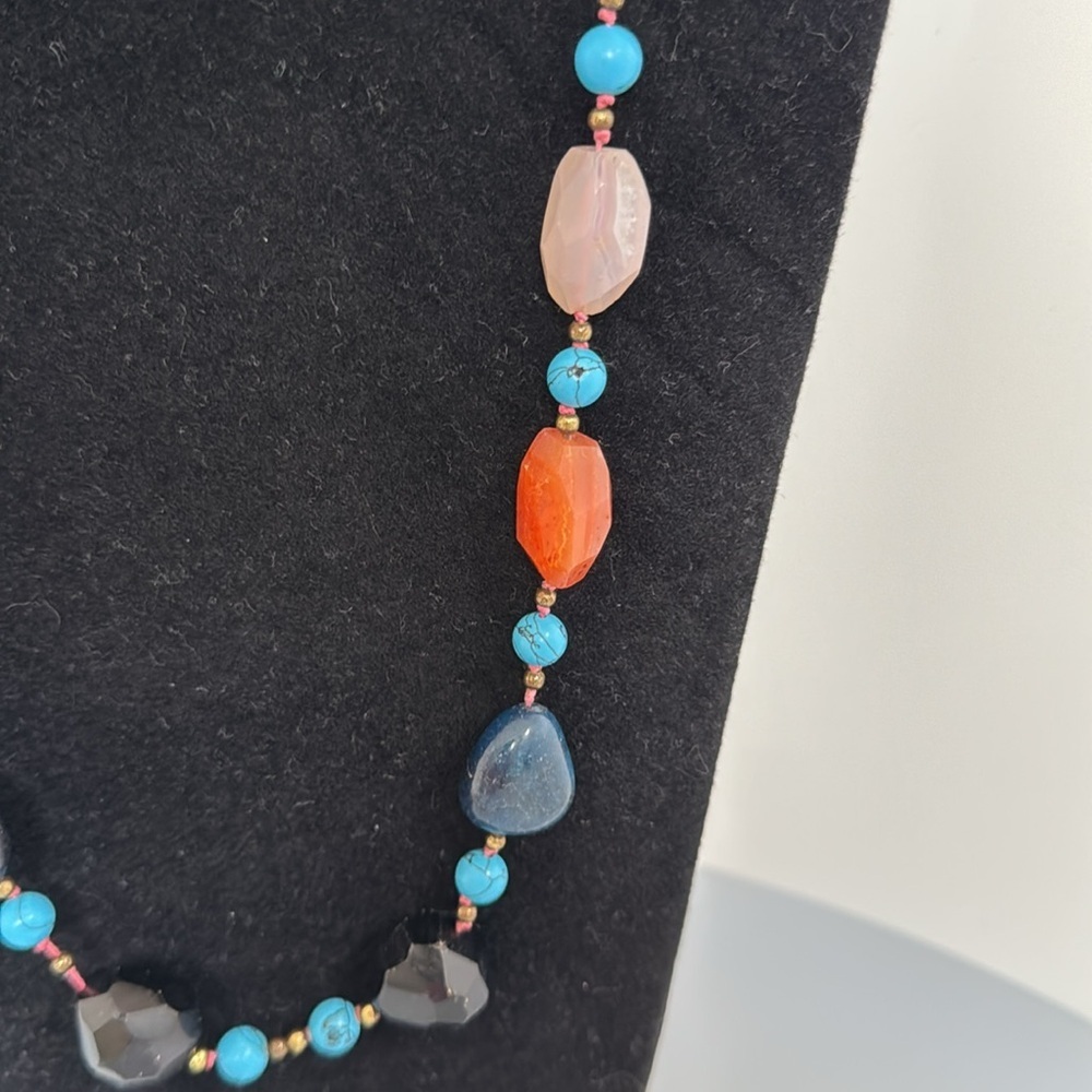 Exquisite 100% Real Stones Necklace with Carnelian, Amber And Many More!​​ - Picture 4 of 7